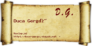 Duca Gergő névjegykártya